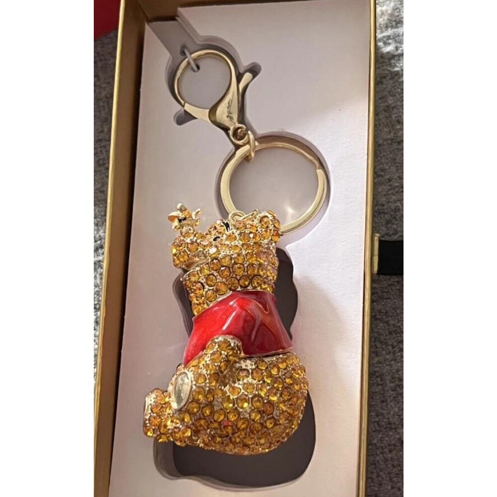 Disney / Jacmel Winnie the Pooh Pave Keychain / Bag Charm NEW - Picture 2 of 5